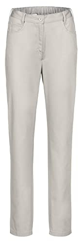 GREIFF Care Medizinische Schlupfhose Damen - Arbeitshose mit Elastischem Bund, 2 Seitentaschen und 2 aufgesetzten Taschen - Mit mittlerer Taille - Ideal für Pflege, Praxis & Klinik - Weiß - XXL