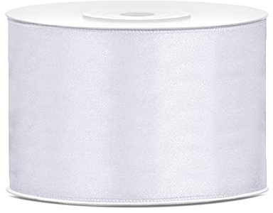 Satinband Polyester Schleifenband Seidenband Geschenkband 6/12/25/38/50/100 mm x 25 m (Größe 50mm x 25m - Farbe Weiß)