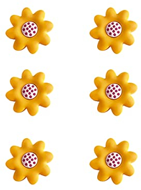 CcHhyyt Mystisches Garten Serie Cartoon Form Weiche Gummi Knöpfe Für Kinder Mädchen Jungen Schrankgriff Schubladenknöpfe Für Kinderzimmer Schränke Spielzeug 6 Stück (Gelbe Blume)