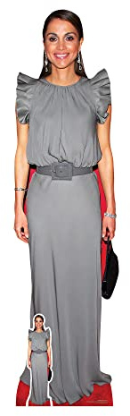 Star Cutouts SC4034 Queen Rania of Jordan Grey Dress Lifesize Cardboard Cutout with Mini – Royal Display, Cultural Event & Collector Gift
