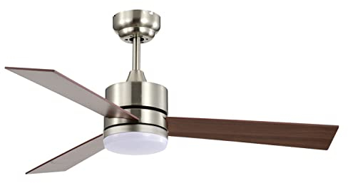 BEL AIR HOME - Ventilador de Techo Kilim con Luz LED 20W - Motor DC Silencioso - 6 Velocidades - 3 Temperaturas de Luz - Mando a Distancia - Ideal para Salones y Dormitorios, Cerezo/Nogal, Metal