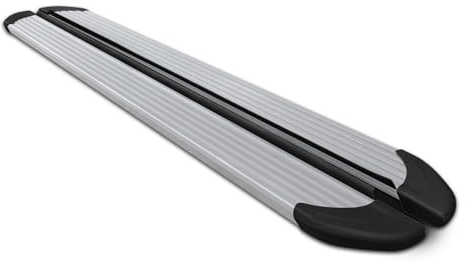 OMAC Schweller Trittbretter Schweller kompatibel mit VW Transporter T4 1990-2003 L2 Langer Silber Alu