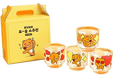 Kakao Ryan Soju Gläser, magische wechselnde Temperatur, Soju Schnapsglas, 4 Stück