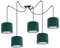 Light-Home Milan Spider Hängelampe - Hängeleuchte in Spinnenform - Deckenlampe – Spinne Lampe mit 5 Kopf - Hängeleuchte aus Metall und Stoff - E27 - Grün und Silber