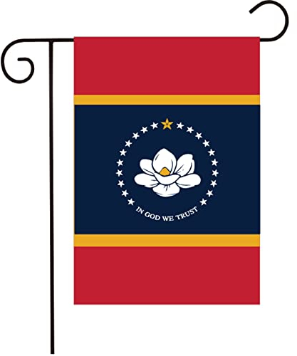 Mississippi State Gartenflagge, 30.5x45.7 cm, doppelseitig, für den Außenbereich, strapazierfähig, lebendige Farben, Hofflagge, Rasendekoration, Geschenk, Innen- und Außenbereich, Hausdekoration