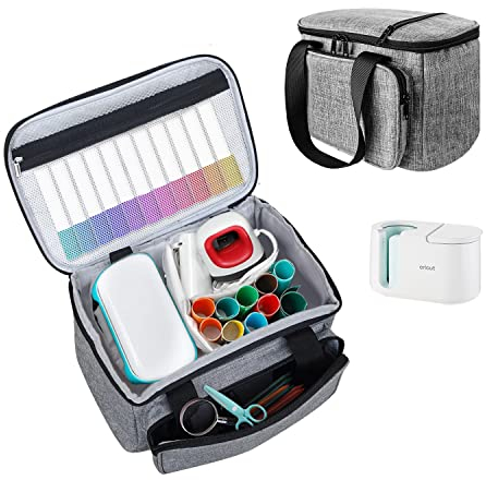 Boczif Carrying Case Compatible with Cricut Mug Press Machine, Travel Tote Bag for Cricut Joy Accessories & Craft Pens and Tool Set, Portable Storage Organizer with Multiple Pockets for Joy