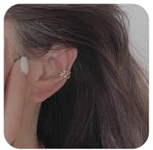 Yienate Feuille Oreille Manchette Boucle D'oreille Or Non Percé Oreille Cartilage Clip sur Wrap Cristal Rempli Minuscule Feuille Boucle D'oreille Boho Crawler Manchette Boucles D'oreille pour Femmes