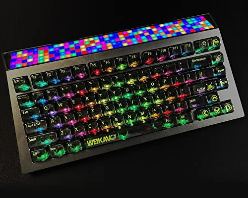 DucKey Transparent Keycap Set, 141 Keys MDA Profile Backlit Clear ABS Keycaps For MX Switch Custom Mechanical Gaming Keyboard (Color : Black)