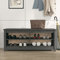 Tidyard Schuhbank Flurbank Bank mit Stauraum Sitzbank Sitztruhe Garderobenbank Truhenbank Massivholz Kiefer Grau 110x38x45,5 cm