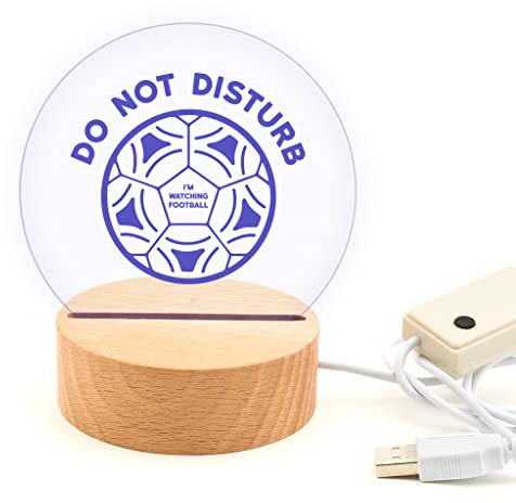 Football Desk Lamp - ‘Do Not Disturb’ I’m Watching Football Light Up Sign - World Cup 2022 Gifts - Football Lovers Gift - Birthday Gifts for Him - Soccer Decor