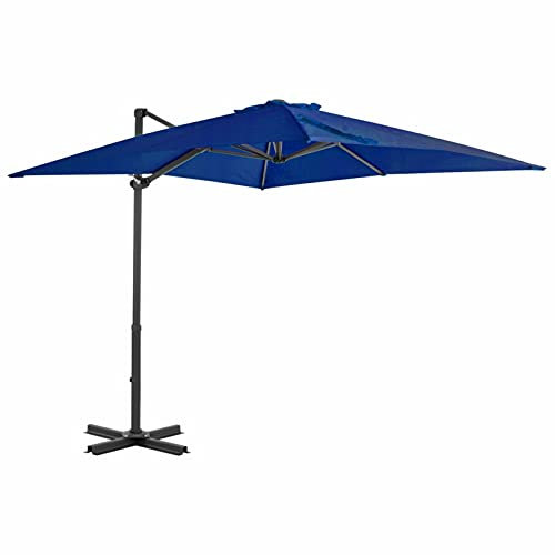 ZEYUAN Ampelschirm mit Aluminium-Mast, Balkon Sonnenschirm, Marktschirm, Garten, Balkon Schirm, Sonnen Schirme, Balkonschirm, Azurblau 250x250 cm
