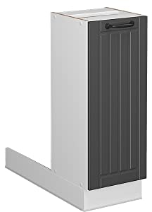 Vicco Isla de Cocina Fame-Line, Antracita/Blanco, 30 cm sin encimera