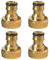 Hydrogarden 4 Stücke 3/4 Zoll Messing Gartenschlauch Hahn Anschluss, weiblicher Gewindehahn Adapter, für Haus Garten Schlauch Teile Stecker und Garten Spritzpistolen