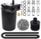 HISports Récupérateur huile moteur,réservoir de collecte d'huile 350ml réservoir de carburant en aluminium réservoir de stockage d'huile avec filtre à air tube pièces détachées accessoires(noir)