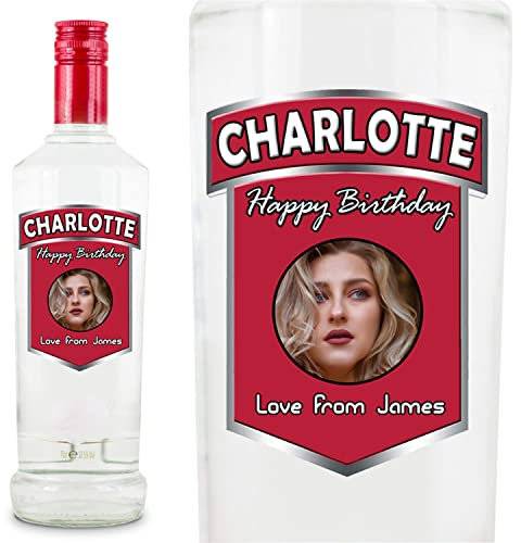 Photo Personalised Customised Birthday Anniversary Bottle Label for Smirnoff Vodka 70cl