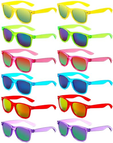 Eyegla 12 Stücke Bunte Neon Party Sonnenbrillen Set Vintage Coole Lustige Party Brillen Für Damen Herren