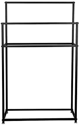 YHJZSM Porte-Serviettes de Plage extérieur autoportant, Porte-Serviettes en métal à 2 Niveaux, Porte-Manteau de Salle de Bain pour Piscine, Bain à remous, Valet de Spa, Bord de Piscine, t