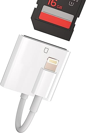Lightning Adapter SD Card Reader for iPhone Camera Memory Photo Photography Viewer Accessories Compatible for Apple MFI Certified 11 12 13 14 Pro Max X XS XR 8 7 6 Plus SE Ipad Air Mini 2018 2019 2020
