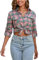 Yukiuiny Chemisier Carreaux 100% Coton Femme Chemise Bucheron Western T Shirt Casual Décontractée Classique Retro Ecossaise Flanelle Blouse Gilet Vintage Rose terne Vert S
