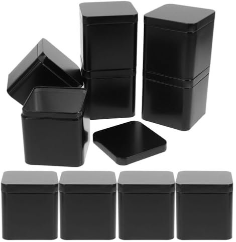 Kichvoe Scatola Di Quadrata 10 Pezzi Barattoli Di Tè Scatola Con Coperchi Di Custodia Contenitore Di Caramelle Per Perline Gioielli Forno Favore