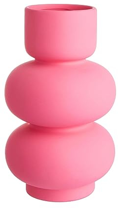 BUTLERS Bubble Deko-Vase Ø 15 cm H 25 cm Steinzeug -PINK- Moderne Dekoration für Wohnzimmer und Tischdeko | Blumenvase für Tulpen, Rosen, Pampasgras oder Trockenblumen