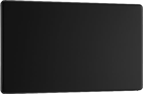 Plaque plate sans vis - Noir mat - Double plaque vierge