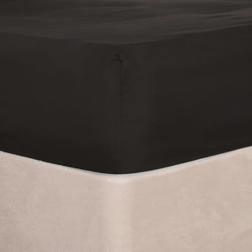 Brentfords Bedding King Size Fitted Sheets Charcoal, Easy Care Soft Microfibre Fabric Deep Pocket 25cm Bed Sheets King Size Shrinkage and Fade Resistant Bed Linen Bottom Sheet, 152 x 200cm