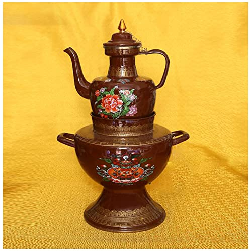 FLOWFX Electric Kettle Teapot Heat Preservation Pot Multi-Function Water-Heating Milk Teapot Double-Layer Enamel Kettle Gift Pot Bohemian Style (B) lofty ambition