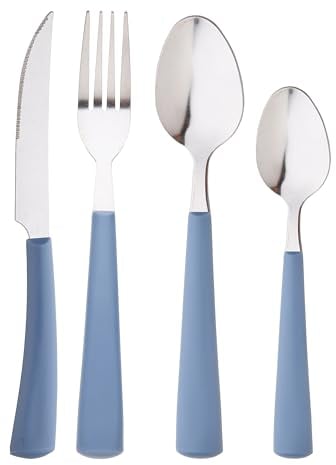 RB RENBERG Set 24pcs cuberteria, Acero Inoxidable, Tebas, Azul