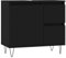 Gecheer Armoire de Salle de Bain Moderne - Meuble Lavabo Multicouche Noir Avec 2 Tiroirs - 80 x 33 x 60 cm - Rangement Sous-Bureau