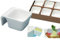 DRW Lot de 6 cuillères de présentation carrées en céramique blanche 5,5 x 5 x 3 cm