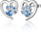 Ohrstecker 925 Sterling Silber Mädchen Ohrringe | Klein Ohrringe mit blau Zirkonia Katze Paw Print Ohrstecker für Damen Mädchen Schmuck Geschenke