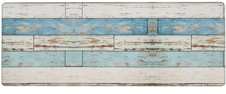 Old Wooden Board Large Scale Keyboard Mat - Durable Office Desk Pad & Gaming Mouse Pad - Multifunctional Mouse Pad for Workspace