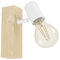 EGLO Wandlampe Townshend 3, Vintage Wandleuchte im Industrial Design, Retro Lampe aus Stahl und Holz, weiß, braun, E27 Fassung, FSC zertifiziert