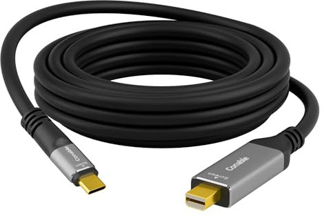 USB C to Mini DisplayPort Cable 20 FT, Uni-Directional USB C to Mini DP Cable, 4K@60Hz, (Thunderbolt 3/4) Compatible with MacBook Pro, HP, Surface Book, Dell (Not for iMac Thunderbolt/Thunderbolt 2)