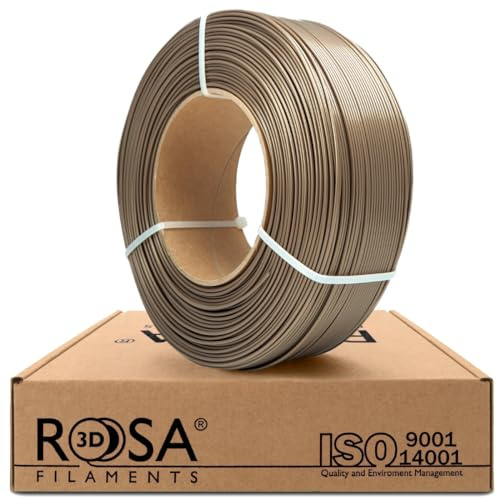 ROSA3D PLA Filament 1.75 mm für 3D Drucker, PLA Perlgold, Refill Filament 1kg