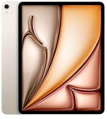 Apple iPad Air de 13 Pulgadas (M2): Pantalla Liquid Retina, 1 TB, cámara Frontal de 12 Mpx en Horizontal y cámara Trasera de 12 Mpx, Wi-Fi 6E, Touch ID, autonomía de Sol a Sol - Blanco Estrella