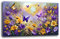 Quadro Moderno soggiorno FIORI Viole Farfalle Sole Alba Astratto Quadri moderni da Parete grande Stampa su tela Canvas Decorazione Murale muro Arredo Camera da letto Salone (5, 50x100 cm)