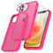FLLAO 4 en 1 Coque pour iPhone 12 avec 2 Verre Trempé et 1 Caméra Protecteur, [Coussin d'air Intégré] Antichoc Antirayures Bumper Protection Housse pour iPhone 12 6.1, Rose Brillant