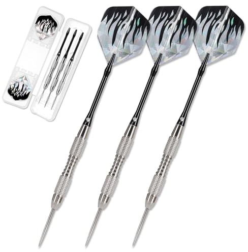 Yirinatek Dartpfeile-Set mit Aufbewahrungsbox, 3 Hochwertige Steeldarts, Robuste Dartpfeile Metallspitze Steeldart für Dartscheiben