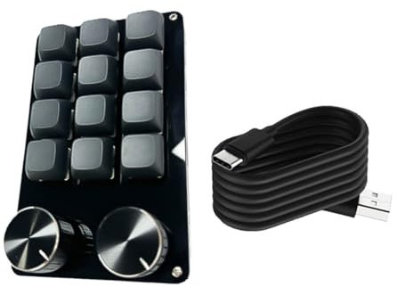 Glanhbnol Tastiere Macro con Doppi Manopole Personalizzabili Tastiera Meccanica da Gioco per Comandi Complessi nelle Workstation da Gioco