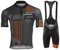 VeloZenith Herren Radtrikot Set Kurzarm mit Sitzpolster für MTB Rennrad Fahrrad Jersey + Bib Shorts Radsportanzug M - 4XL (XL, Grau-Orange)