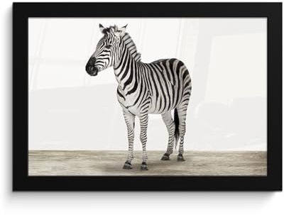 MuchoWow© Wandbilder mit Rahmen 30x20 cm Wanddeko Bilder Wohnzimmer Moderne Zimmerdeko Geschenk Bilderrahmen Kinder Zimmer - Zebra - Mädchen - Tiere - Kinder - Jungen