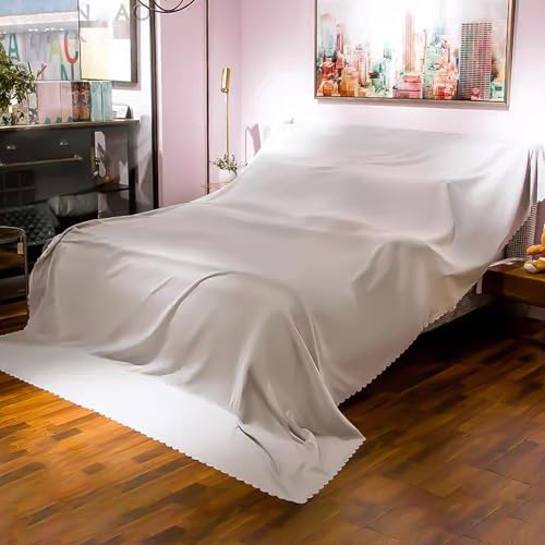 harupink Staubschutz Abdeckung Möbel,Wiederverwendbar Bett Staubschutz,Möbelhülle aus Polyestergewebe,Staubdicht und verschleißfest,Maschinenwaschbar,für Bett Sofa Sessel Möbel (Grau,L)