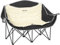 Outsunny Chaise de camping pliante 2 places avec porte-gobelet, sac de transport, chaise pliante pour l'extérieur, charge maximale 250 kg, robuste, légèrement rembourrée, chaise de jardin, chaise de