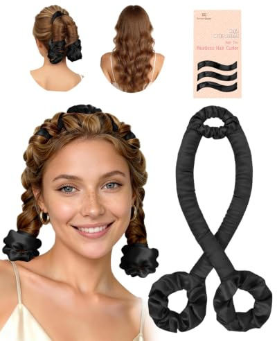 BONNET QUEEN Lockenwickler Über Nacht Mit Sicherer Halt Für Heatless Curls Und Natürliche Locken Ohne Hitze Garantiert Einfach Für Perfekte Locken Am Morgen, Schwarz