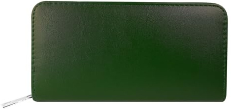 Cham Cham Geldbörse für Damen aus Kunstleder in Grün, Geldbeutel mit Reißverschluss in 10 x 19 x 2,8 cm