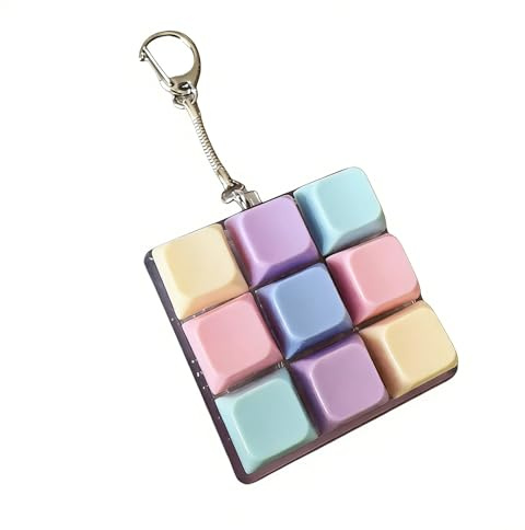 Tastatur Fidget Spielzeug,Fidget Toys Tastatur Schlüsselanhänger,Anti Stress Keyboard Clicker,Dekompression 9 Keys Anxiety Toy,Clicker Lustig Spielzeug mit Keychain für Erwachsene zum Stressabbau