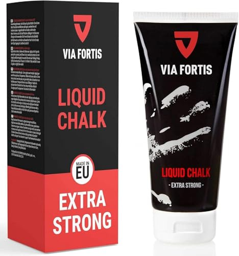 VIA FORTIS - Liquid Chalk – Gesso Liquido per la Massima Presa Durante Lo Sport – Asciugatura Rapida – per calistenica, Bouldering, Arrampicata, Pole UVM - 1 x 100ml