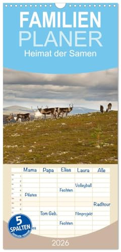 Familienplaner 2026 - Heimat der Samen mit 5 Spalten (Wandkalender, 21 cm x 45 cm), CALVENDO: In Finnlands Norden kann man dem Lärm und der Hektik ... in der Wildnis finden. (CALVENDO Natur)